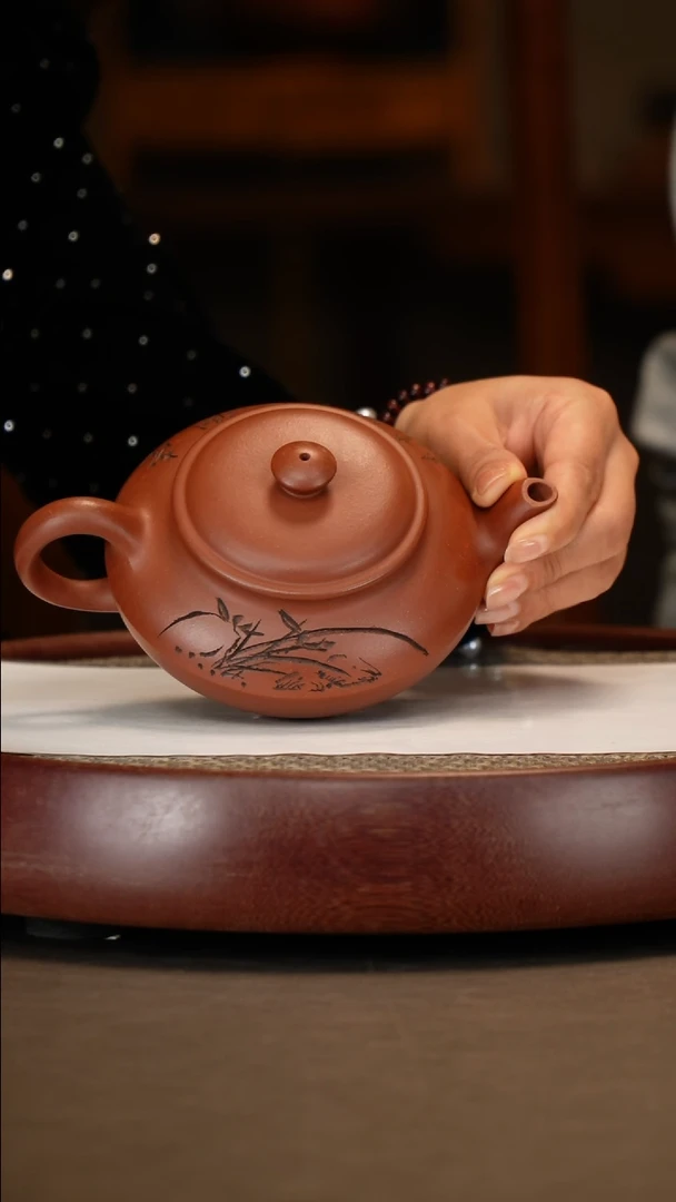 【闪购商品】紫砂茶壶【李铭】底槽清合欢   400CC