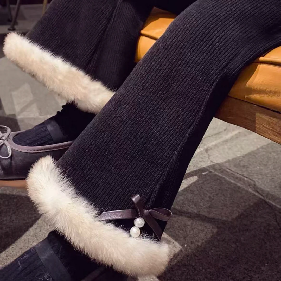 加绒【-绒绒-微喇裤】【秋冬款】2025女童童装裤子