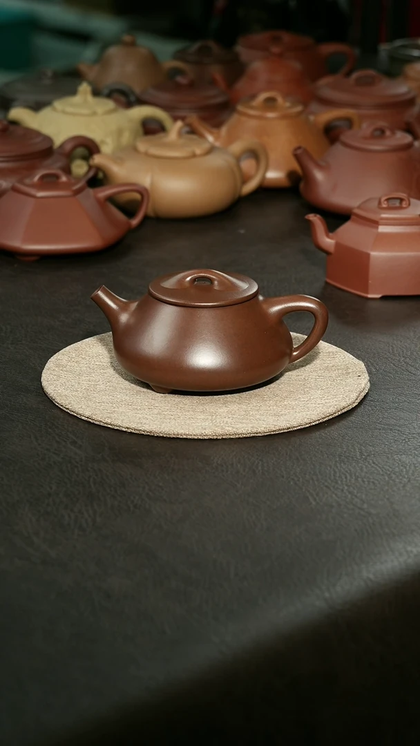 茶壶紫砂学*景州石瓢，汪达明，全手工。老紫泥。220cc