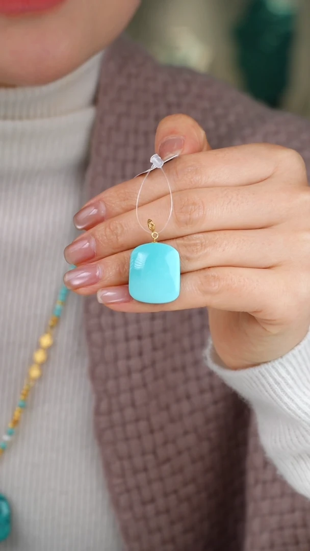 【闪购商品】绿松石吊坠(不含链)18K金镶嵌1