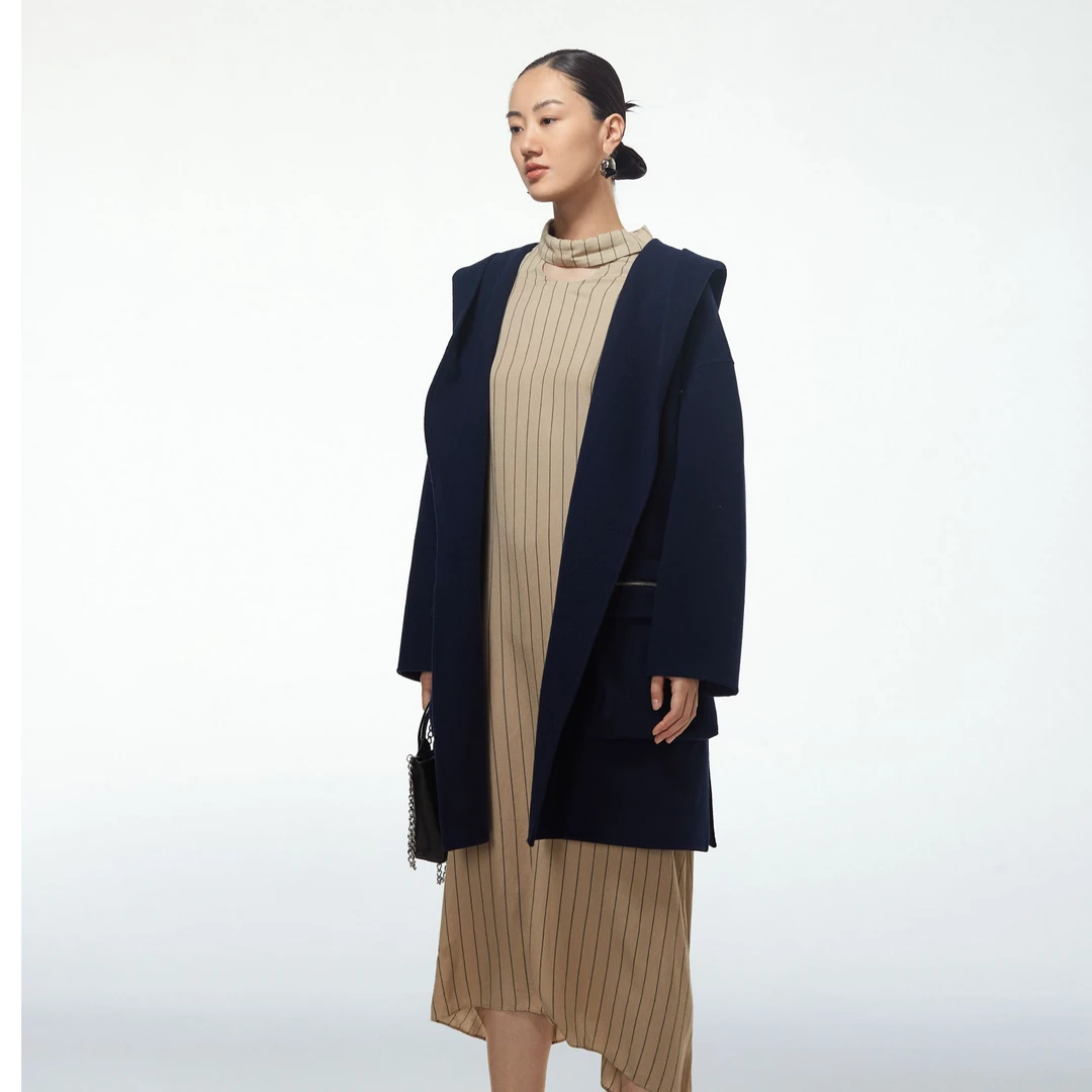 【妍妍精选】ZHUCHONGYUN中长款毛呢休闲外套