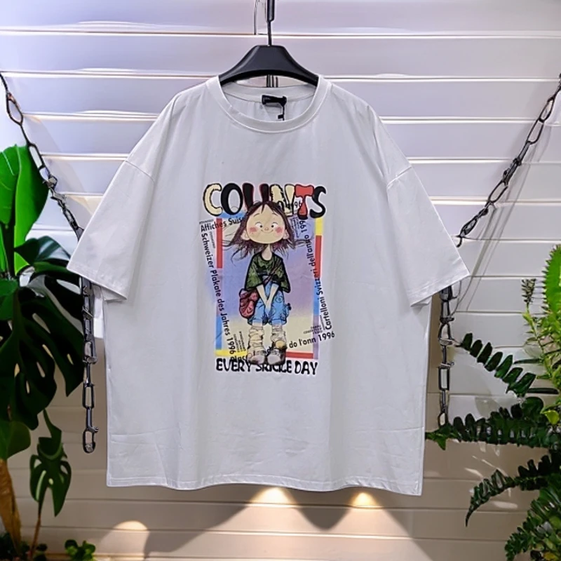 120-220斤 衣长75胸围140 潮品卡通女孩冰棉T恤