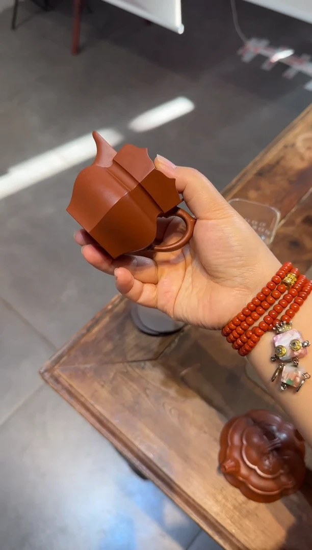 茶壶紫砂陈*朱泥小僧帽 90ml