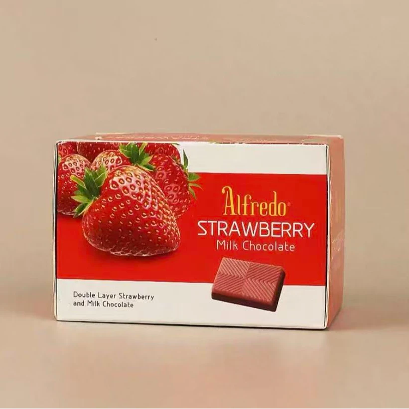 【保质期至26.6.2】爱芙双层巧克力（草莓味和牛奶巧克力）60g*2盒