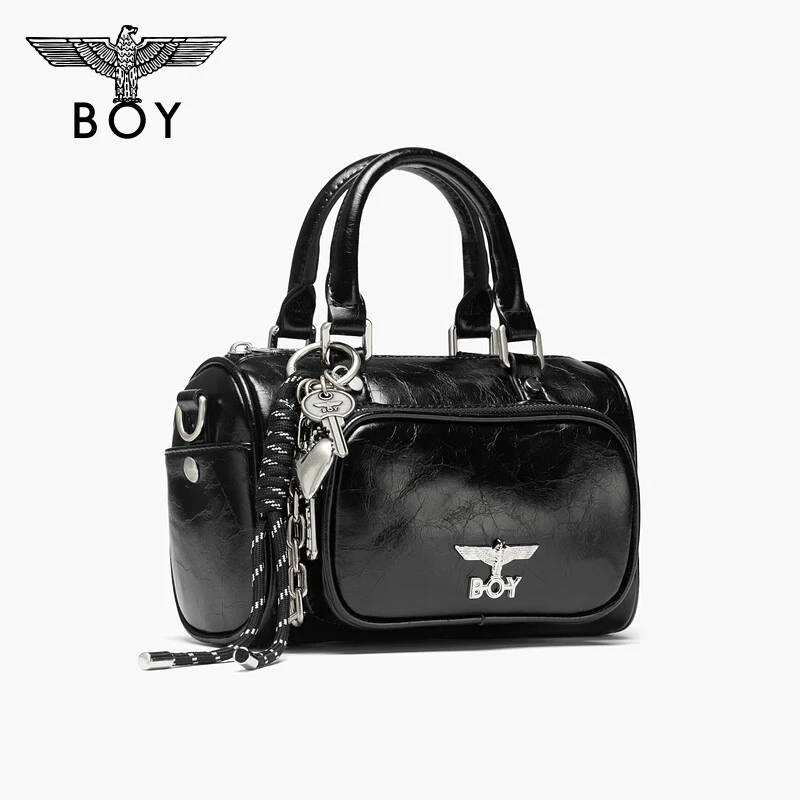 BOYLONDON25新款小容量经典LOGO时尚休闲百搭包包斜挎黑色N85016