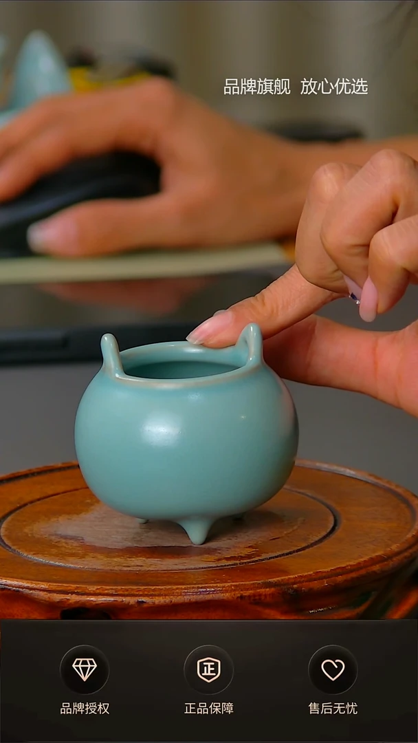 【闪购商品】仿古支钉小胖香炉不完美简装