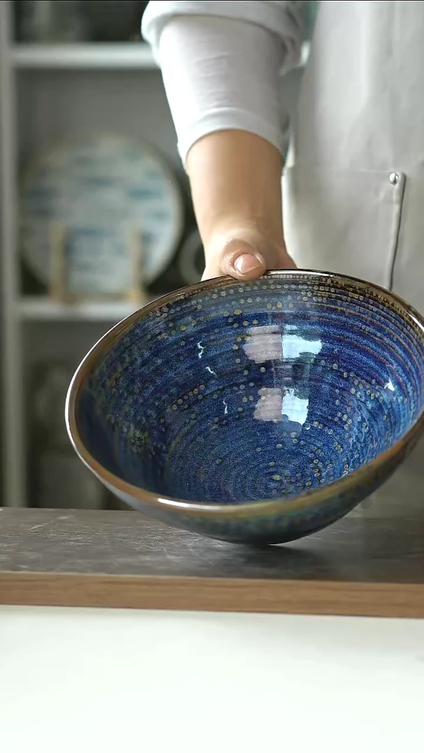 陶瓷DXC拉斯星际蓝面汤碗17cm@4-2@