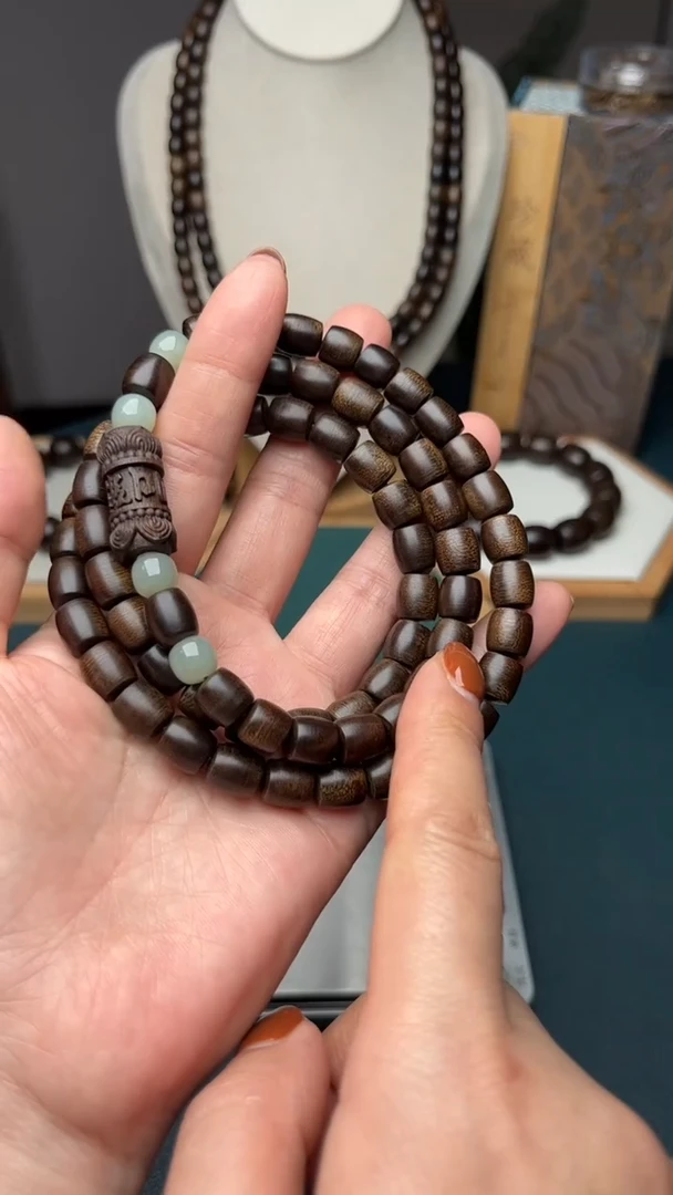 沉香沉香碎屑8MM三圈越南芽庄白奇楠沉水