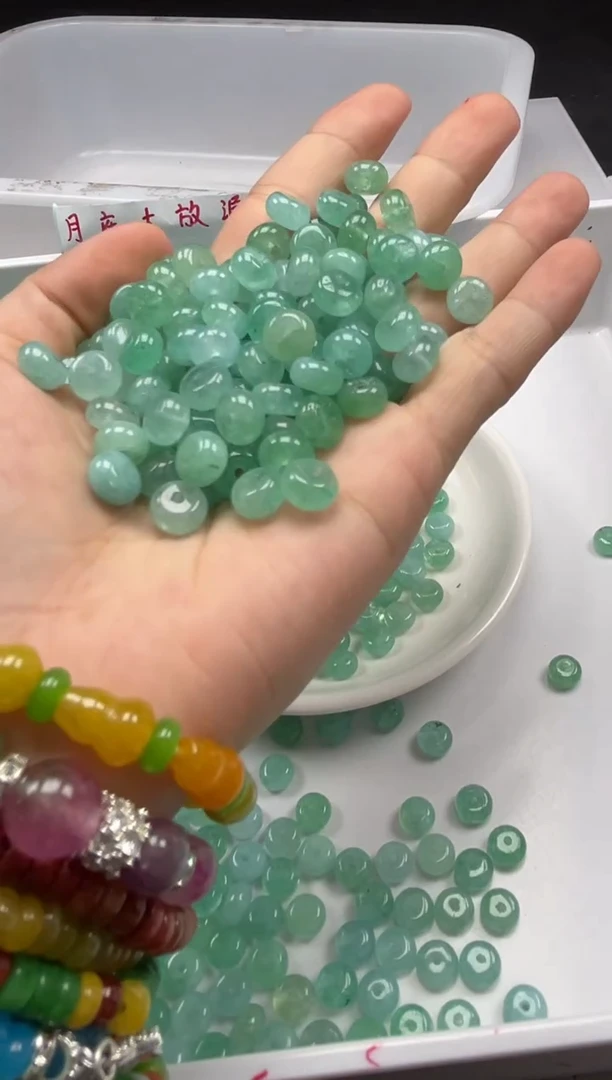 未镶嵌颈饰碧玺w2910绿碧玺算盘8*4mm*20颗