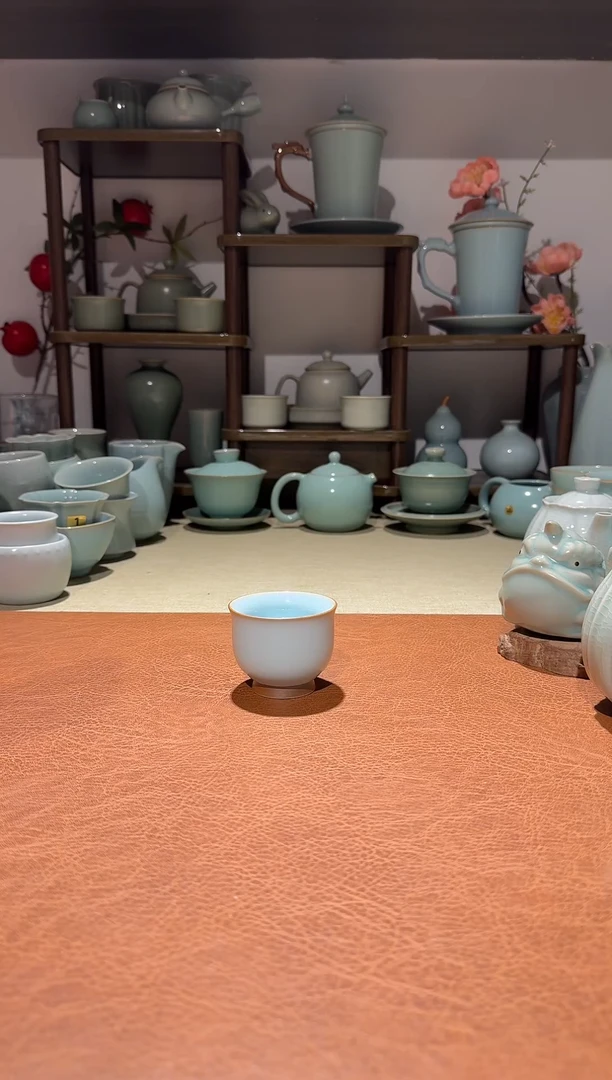 杯子瓷福利  小玉兰杯  主人杯品茗杯客杯 天青釉一级精品