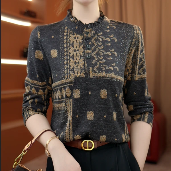 2025新款原版专柜高品质打底衫时尚减龄衬衫加厚保暖绒衫