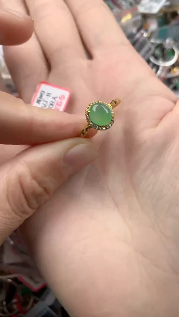 银S925镶嵌戒指翡翠222   5