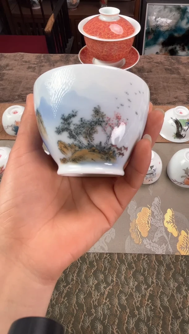 【闪购商品】景德镇文祥窑釉下彩手工陶瓷单杯