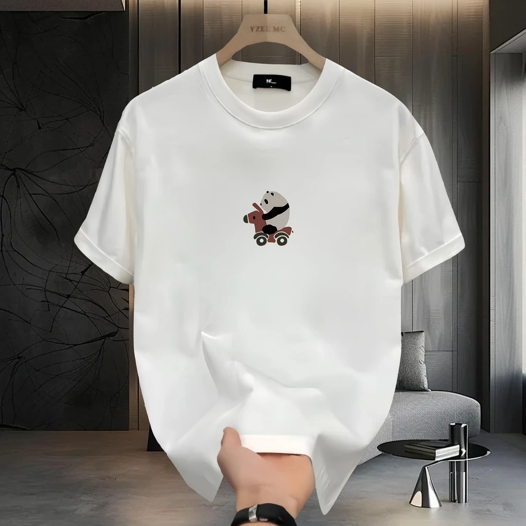 夏季港风休闲时尚纯棉短袖T恤潮牌爆款设计印花圆领宽松百搭上衣