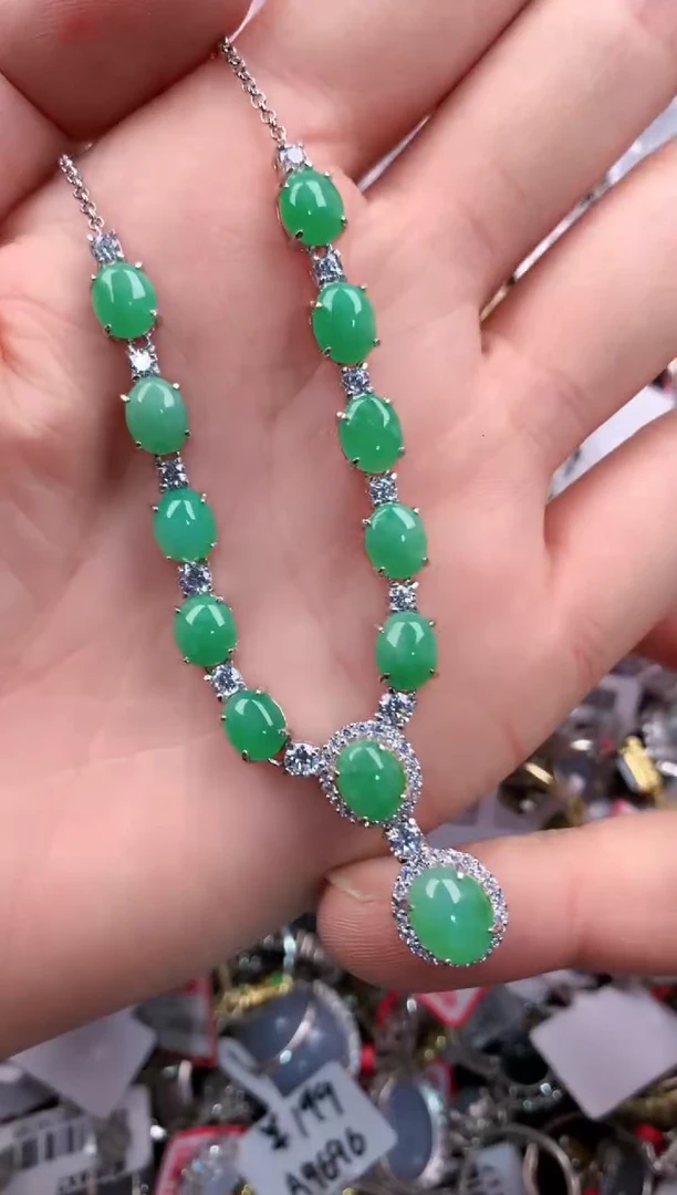 银S925镶嵌戒指翡翠2222----8