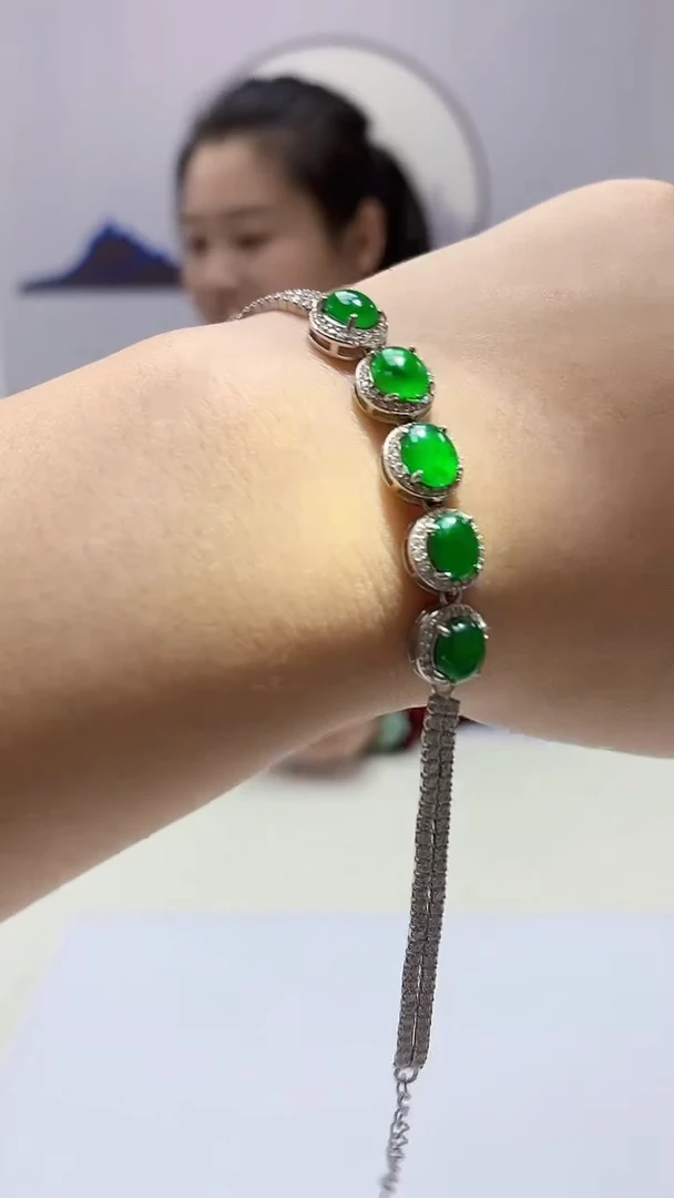 【闪购商品】定制翡翠未镶嵌4902ms-毛货手链144