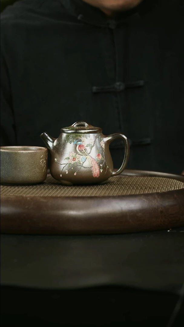 茶壶紫砂天青柴烧 高石瓢