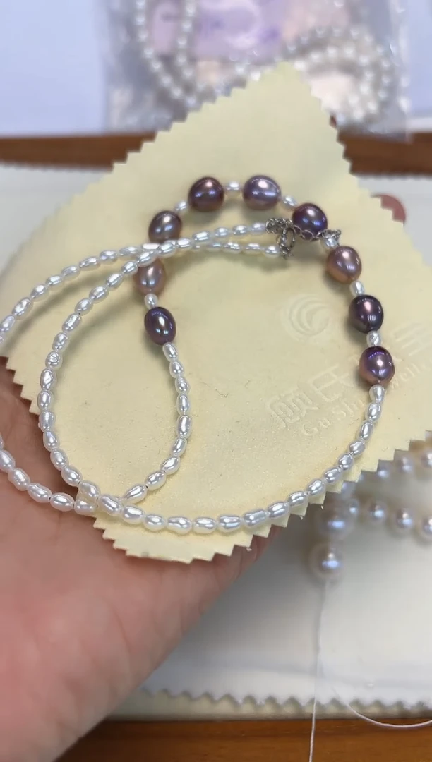 颈饰银S925镶嵌淡水珍珠设计款