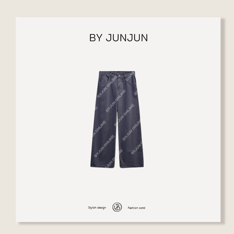 ByJunjun早秋新款女装【又紫又蓝】ROW家定开牛仔裤