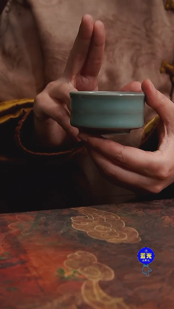 摆件瓷纯手工清凉寺原矿釉矮竹节