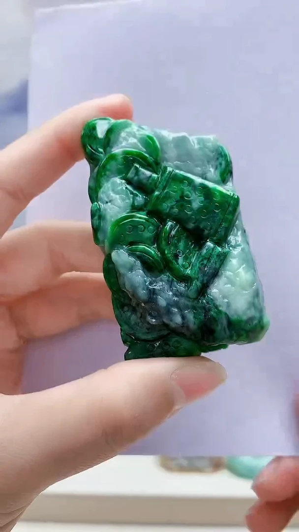 未镶嵌定制翡翠4812lr-毛货挂件52