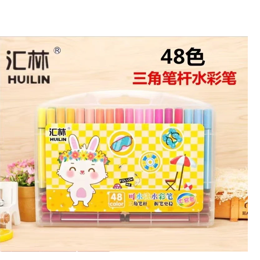 M0275  汇林48色可水洗水彩笔（款式随发）