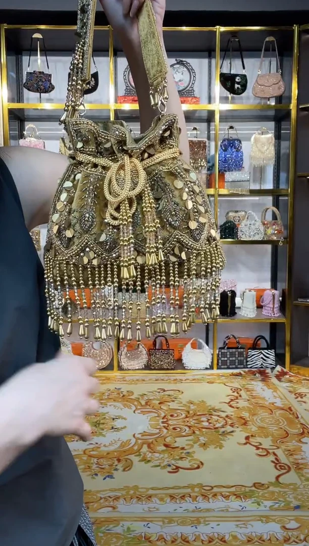 织物织物珠韵恒泽重工串珠手提包
