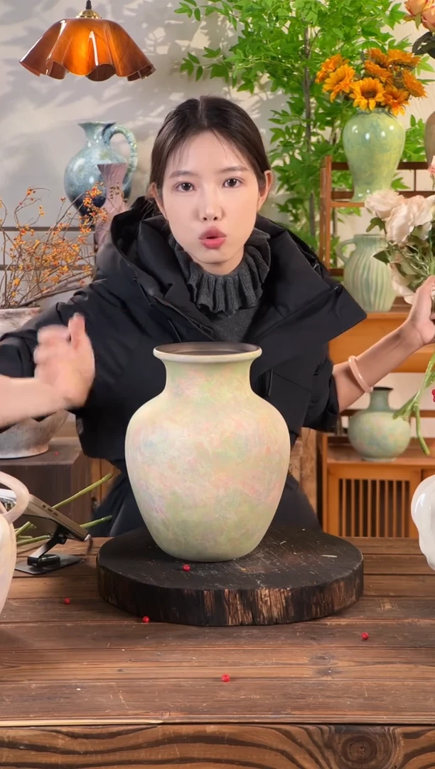 苔点绿-胖肚瓶大号