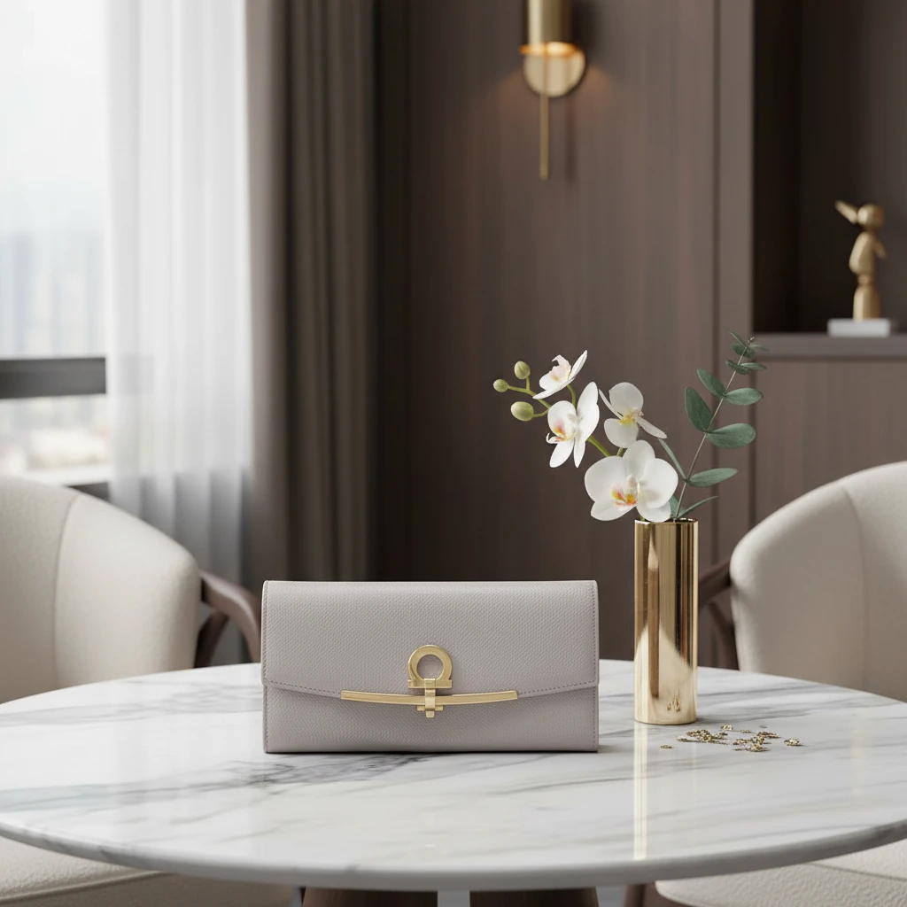 95新 FERRAGAMO/菲拉格慕  灰色钱包  1845 0925