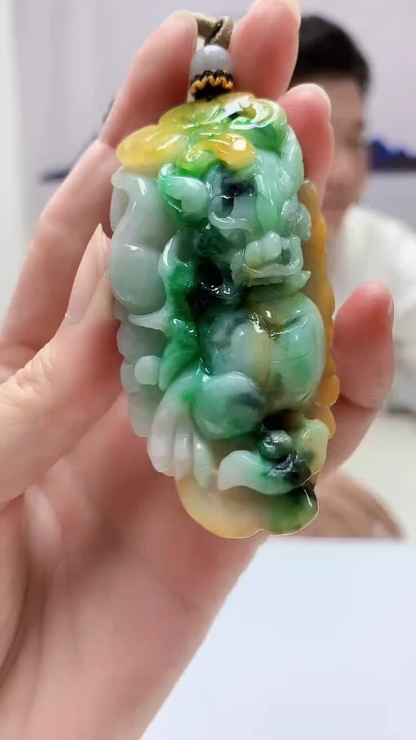 定制翡翠未镶嵌4917zm-毛货挂件16龙