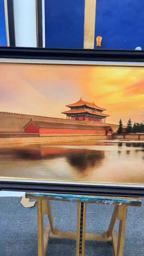 国画吴子逸-60x90-故宫-带框-补书