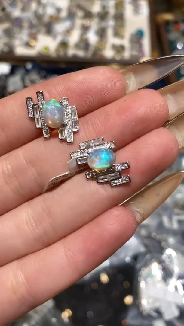 银S925镶嵌欧泊珠宝奇石楚楚珠宝中古甄选不退换