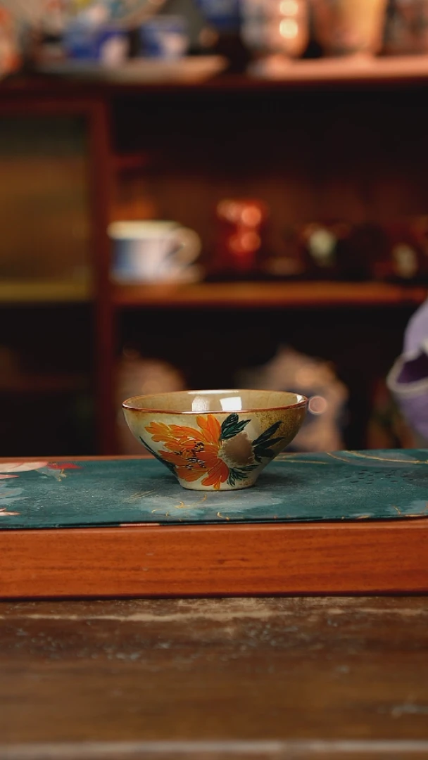 杯子景德镇纯手工釉下彩精品茶具水杯