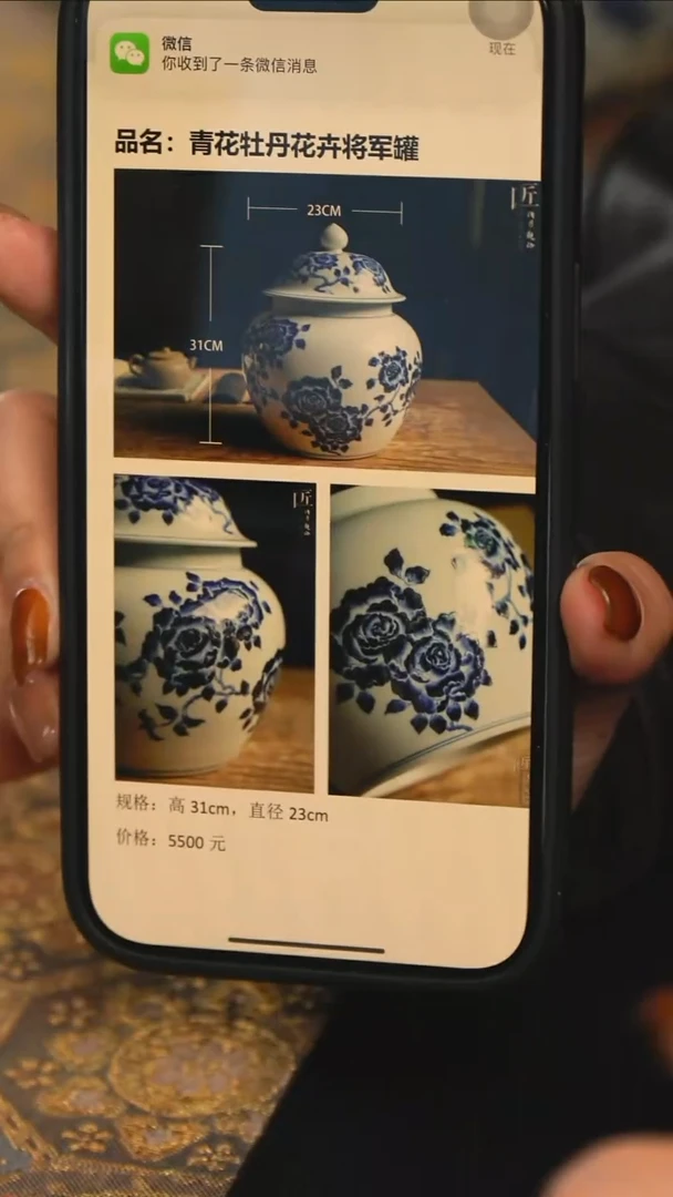 陶成*待月观山牡丹将军罐