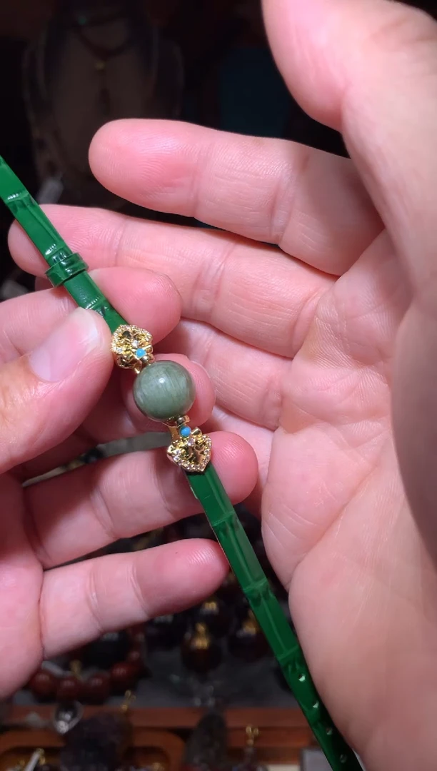 未镶嵌珠宝半成品水晶绿发表带，多样性12mm