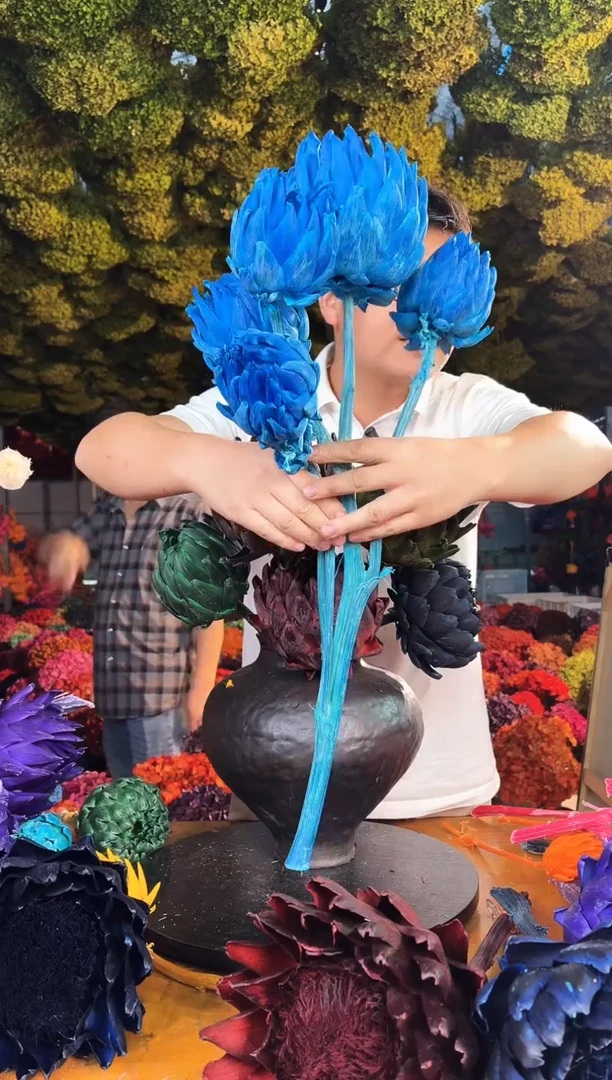 229  山前小麦 · 多色永生洋蓟多头1枝