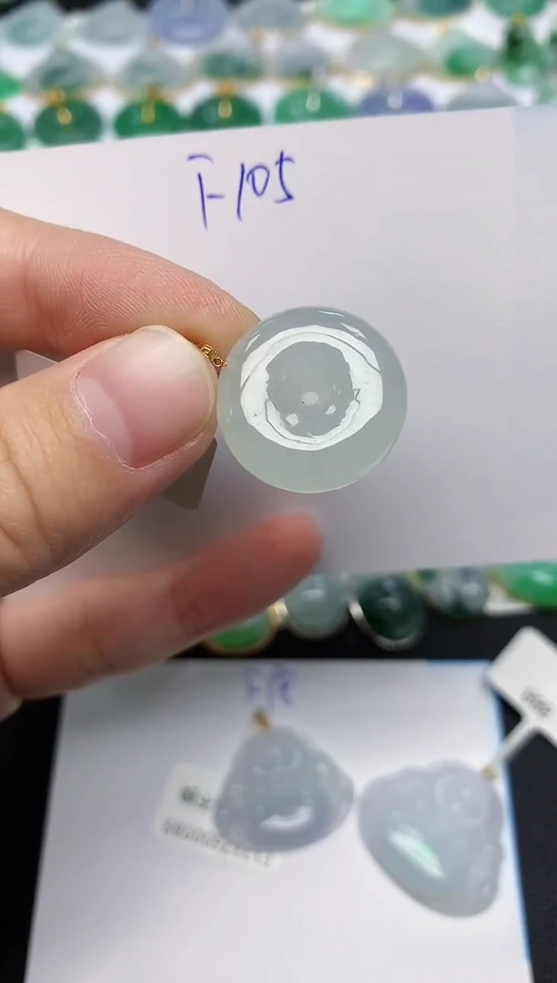 颈饰18K金镶嵌翡翠天然缅甸A货翡翠百元以上9元证书费自理