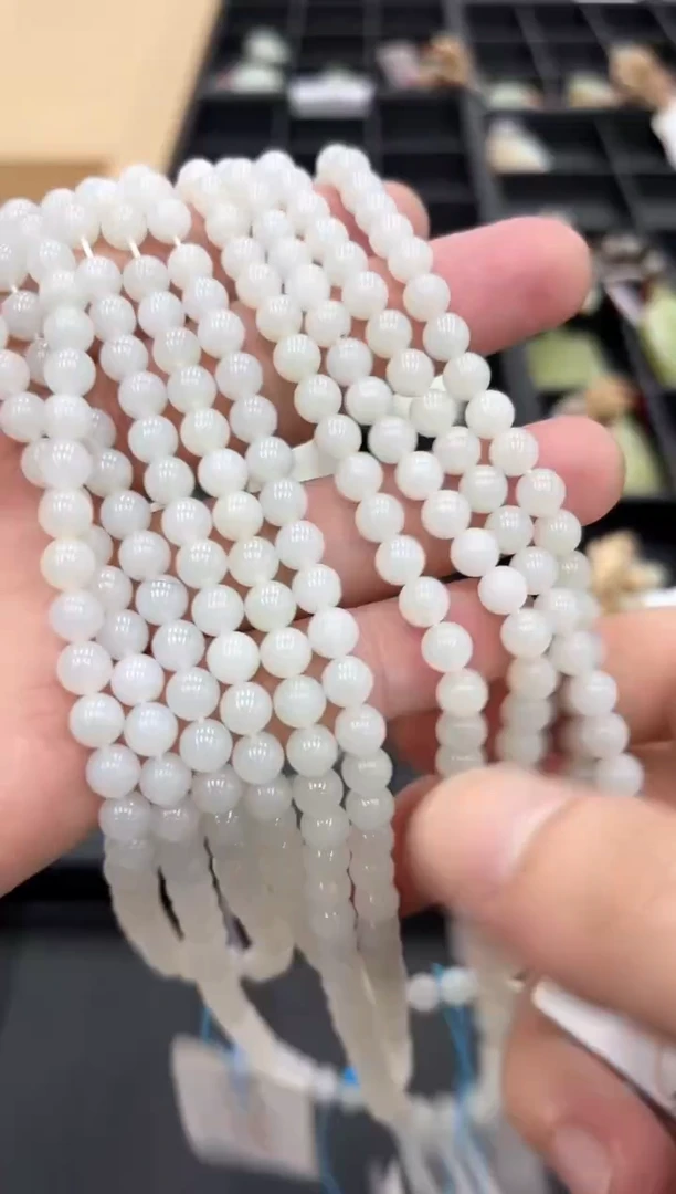 项链未镶嵌和田玉卡6 新疆米达108珠链 多样性发一