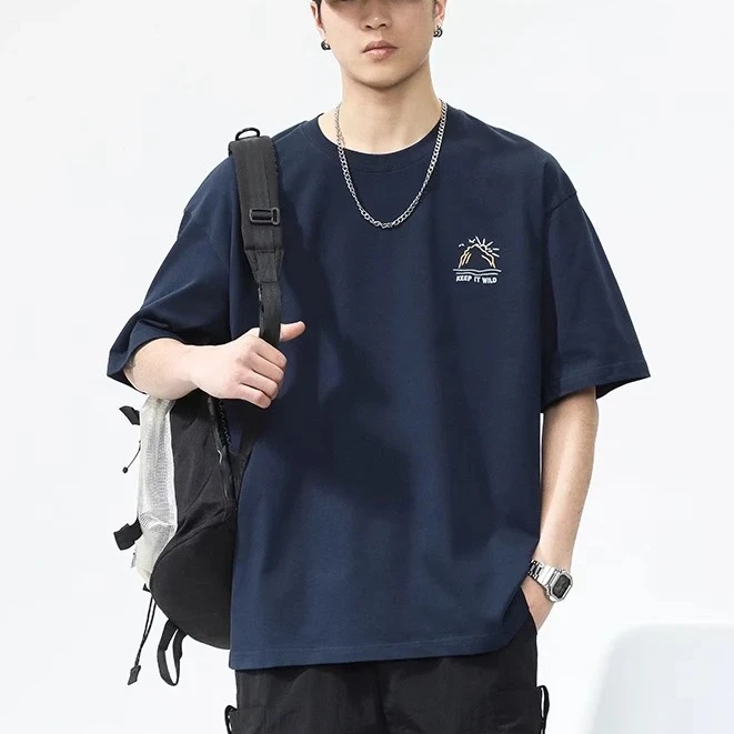 仓石一树潮牌夏季简约男士短袖T恤薄款宽松潮流休闲时尚印花半袖