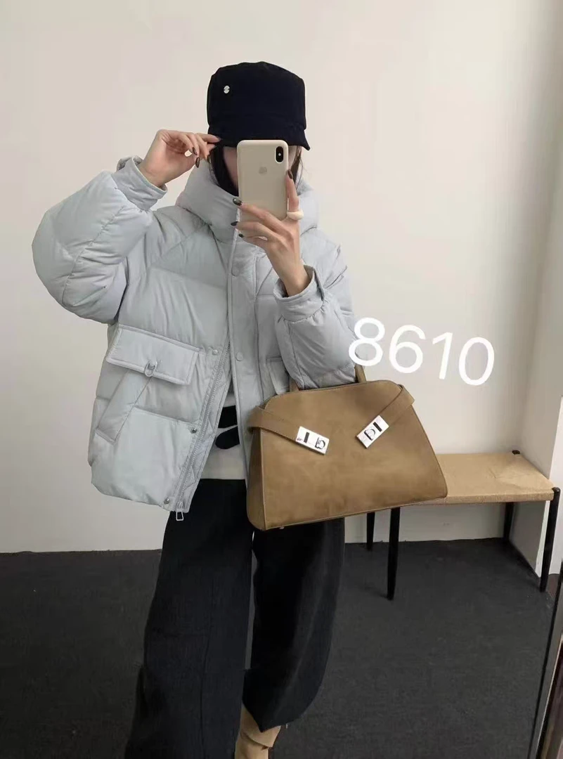 【静姐家】8610冬款时尚休闲宽松百搭小个子加厚保暖连帽外套