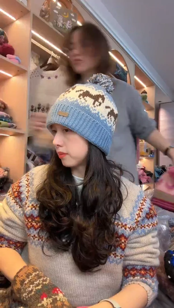 羊毛美利奴蓝色马到成功单球帽