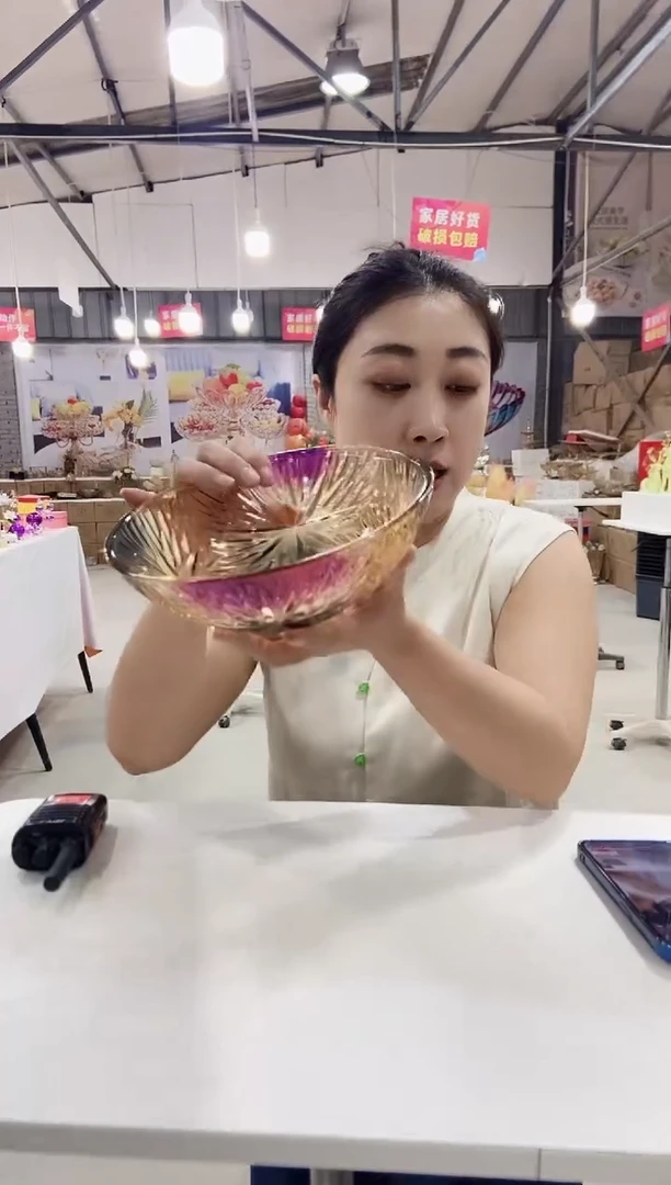 彩色冰花果斗一个