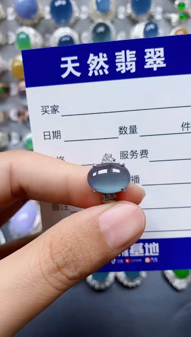 翡翠戒指银S925镶嵌0271