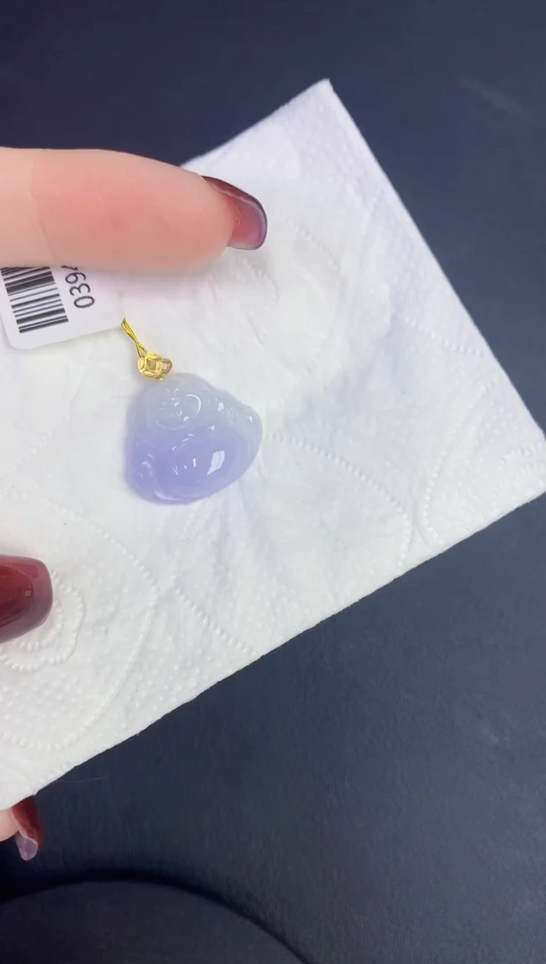 颈饰18K金镶嵌翡翠缅甸天然翡翠a货