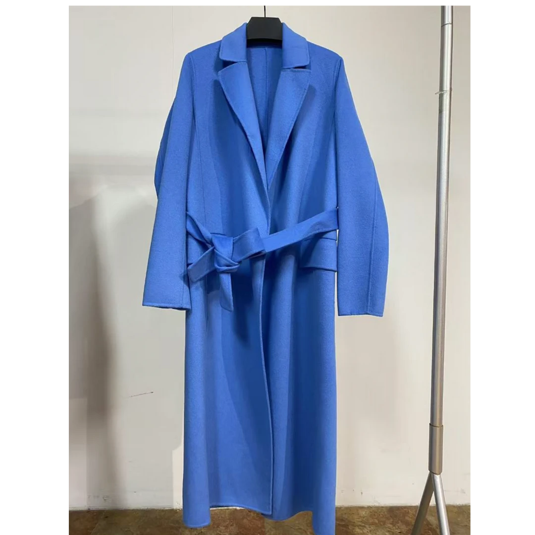 【097】修身浴袍款腰带羊毛大衣