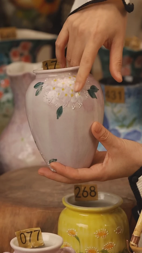 陶瓷景德镇设计师手作花器摆件侘寂风@M172@