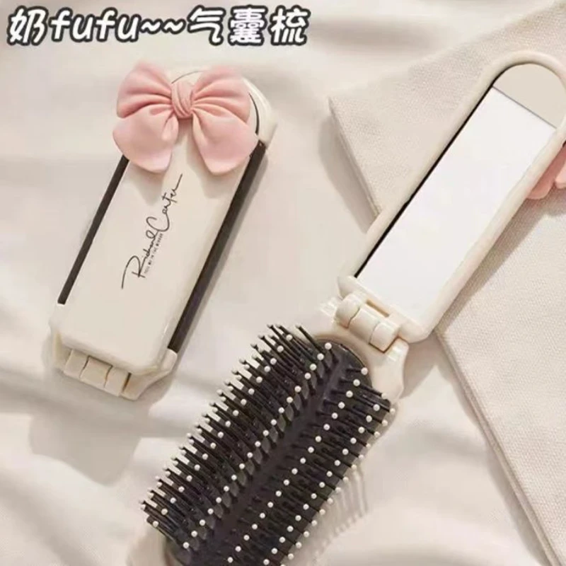 折叠小梳子随身便携迷你气垫梳气囊梳带镜子女士镜子一体梳子