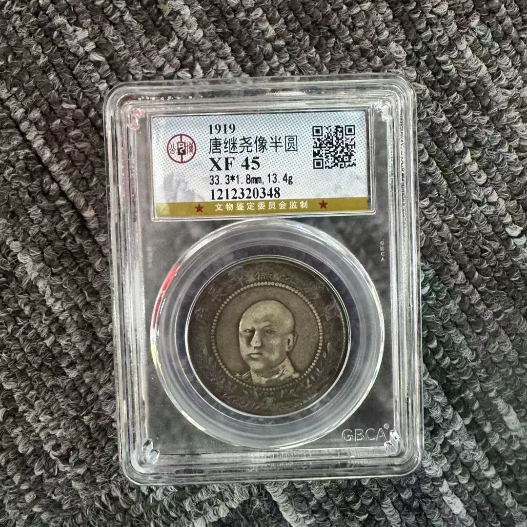 单枚-1919年-唐继尧像半圆-公博XF45