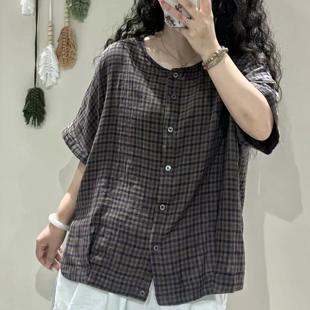 13599新款夏季休闲减龄宽松显瘦气质文艺衬衫