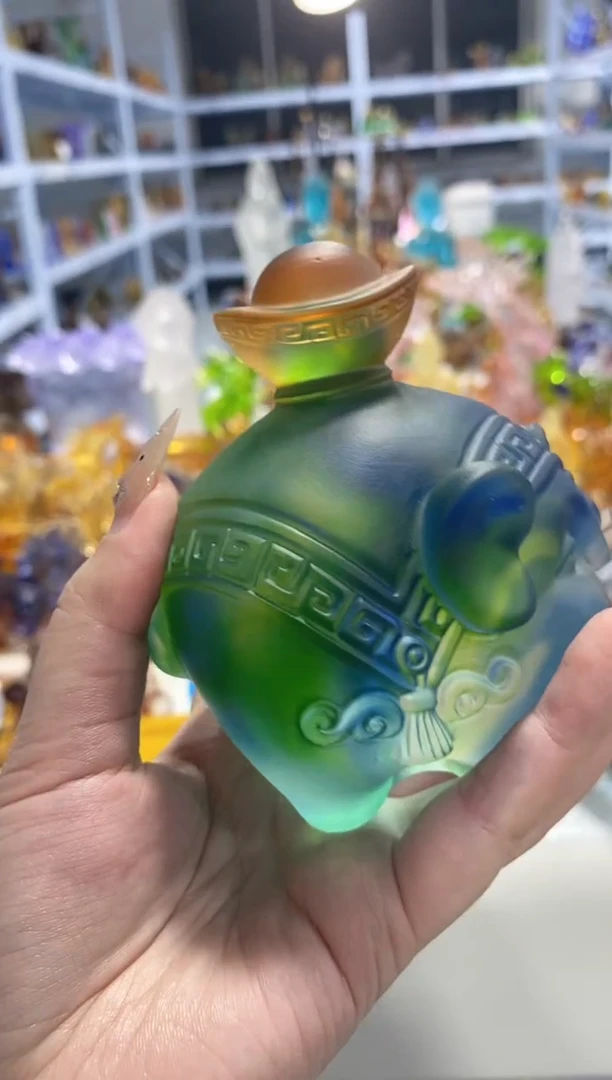 手工艺品琉璃284小象微瑕 古法琉璃 介意勿拍 不退不换